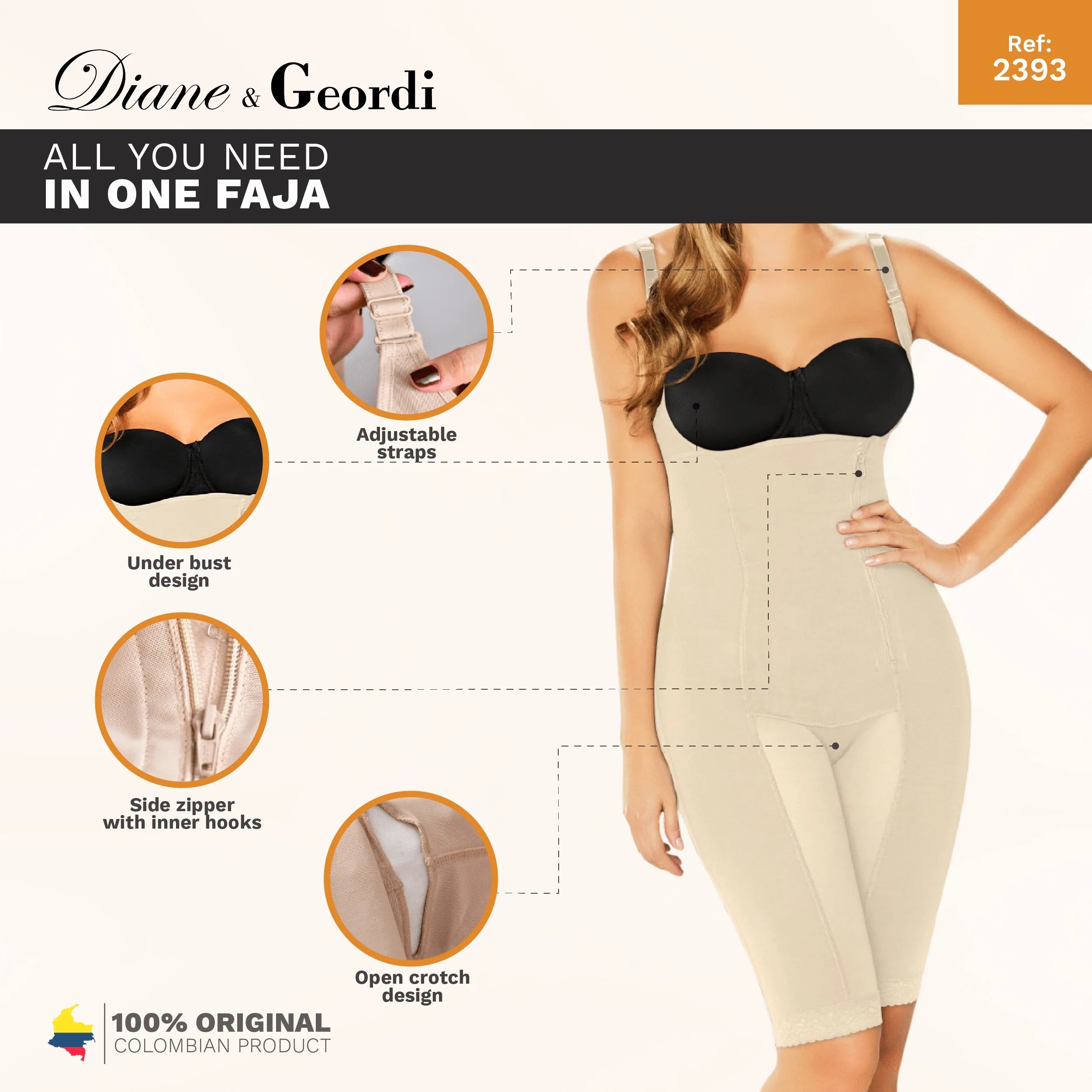 Colombian Open-Bust Faja | Diane & Geordi DAG2393