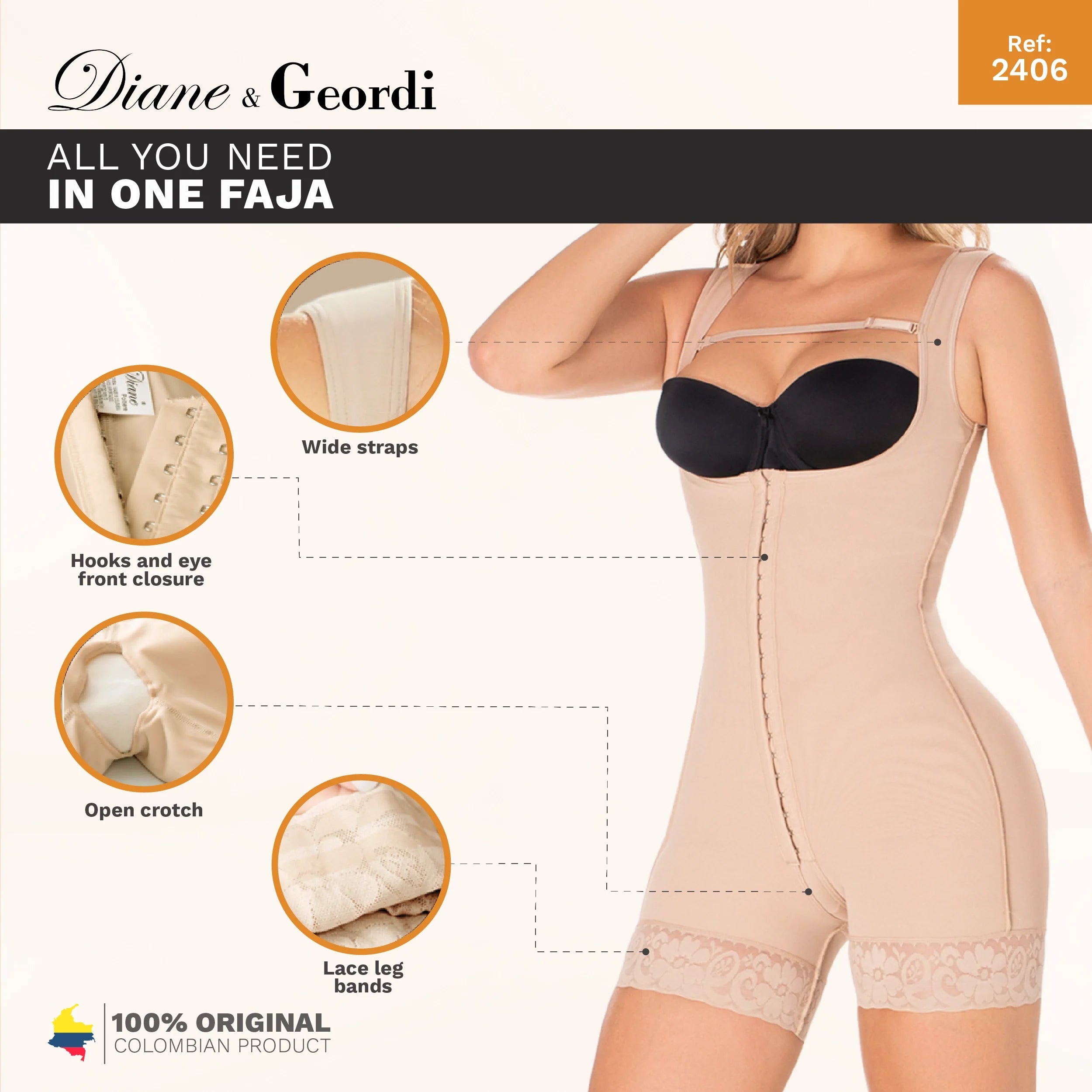 Colombian Open-Bust Faja | Diane & Geordi DAG002406