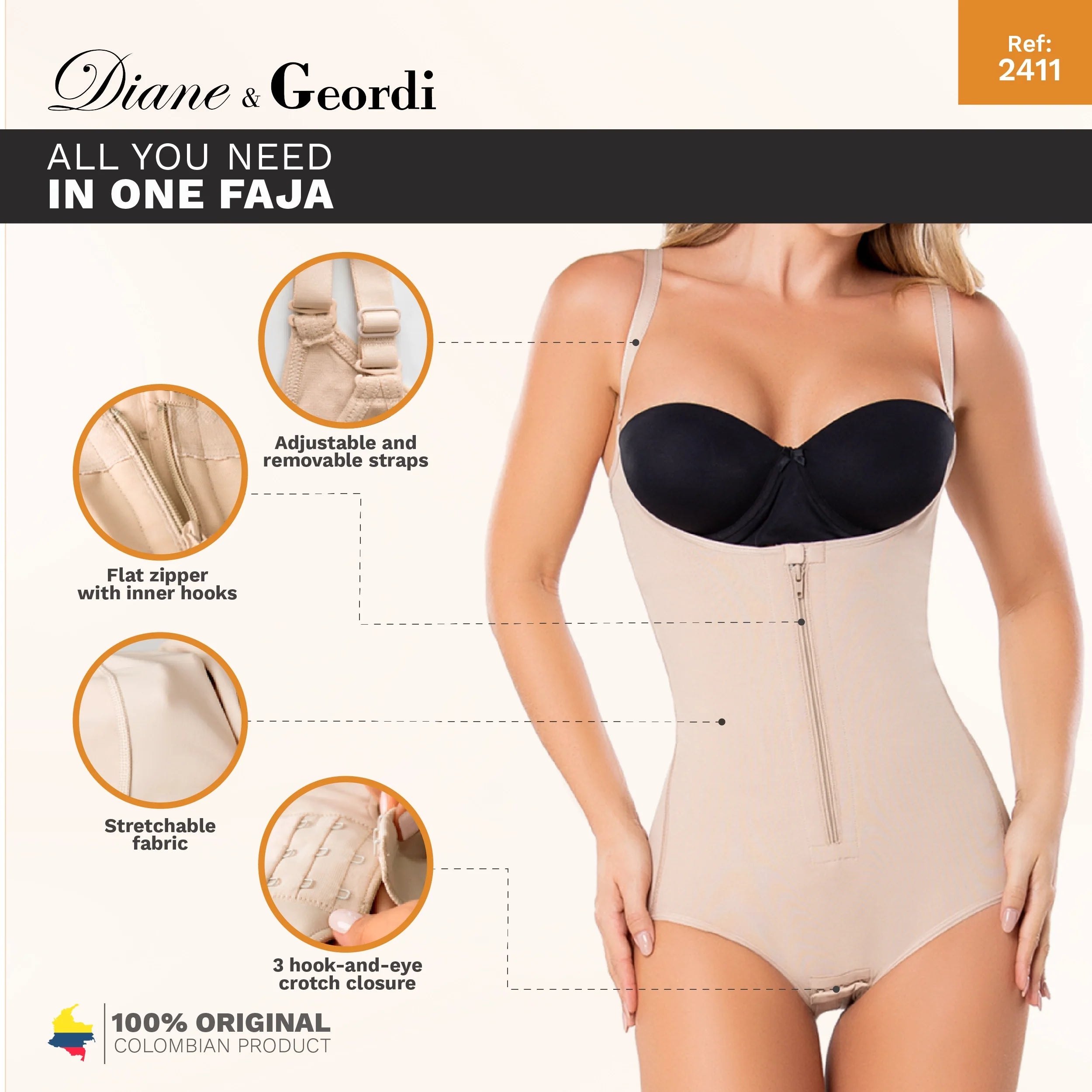 Colombian Open-Bust Faja | Diane & Geordi DAG2411