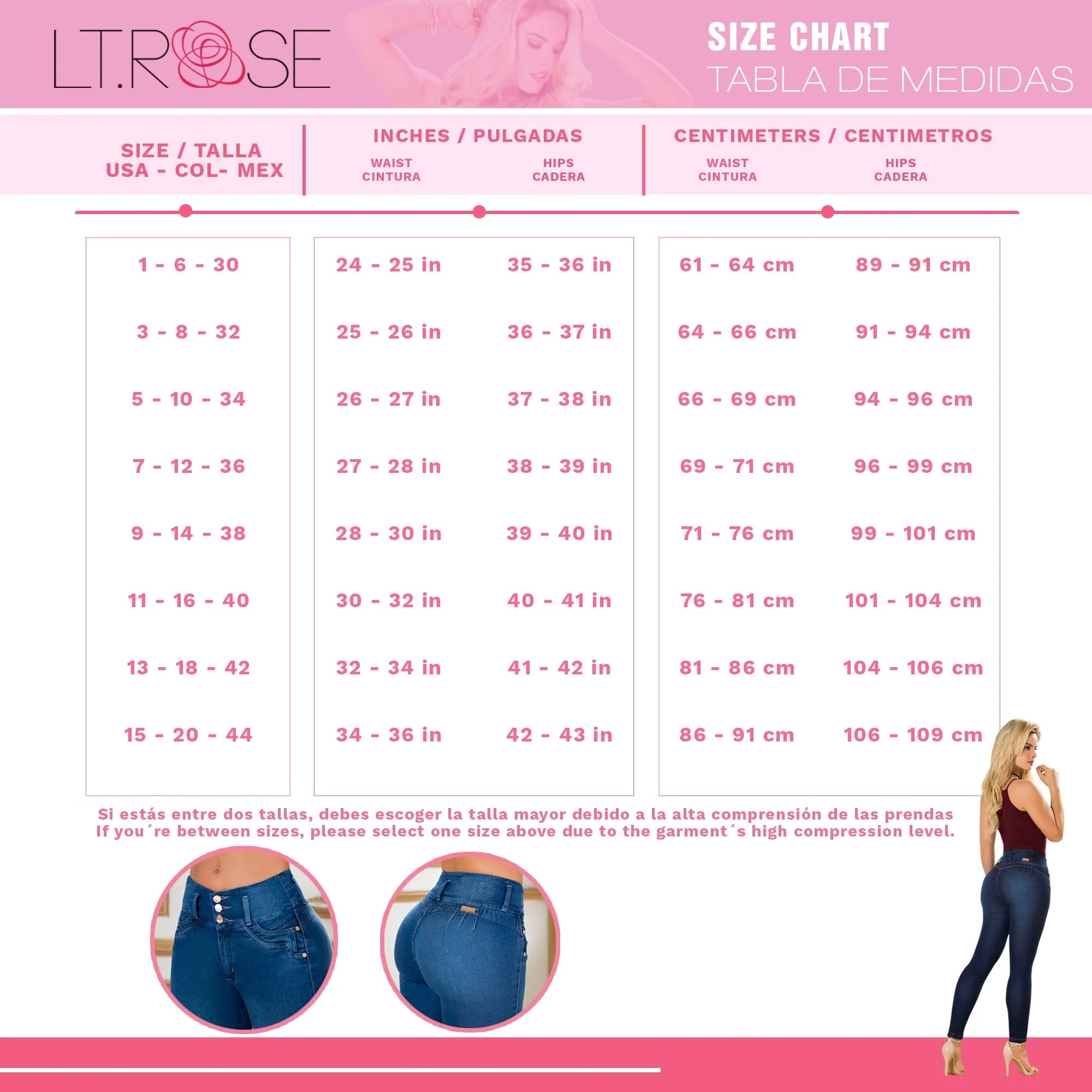 Butt Lifter Jeans – Laty Rose LTR-1500-AZM-3 | Colombian Fajas