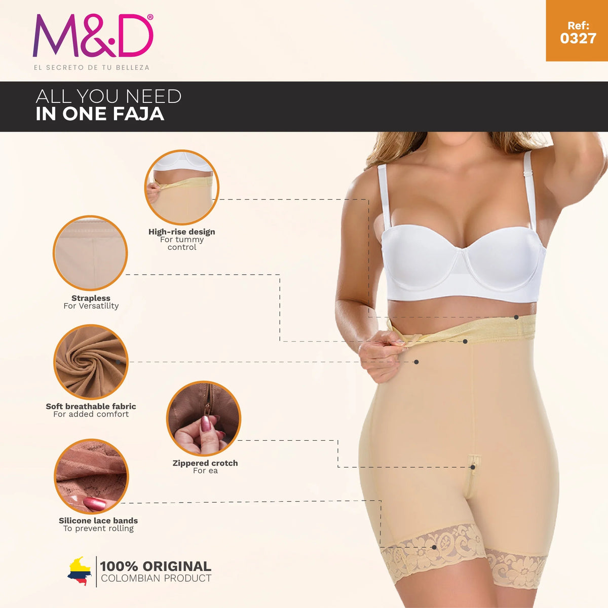 Colombian Shaper – Shorts Shapewear (Everyday Use) | Fajas MyD MYD0327