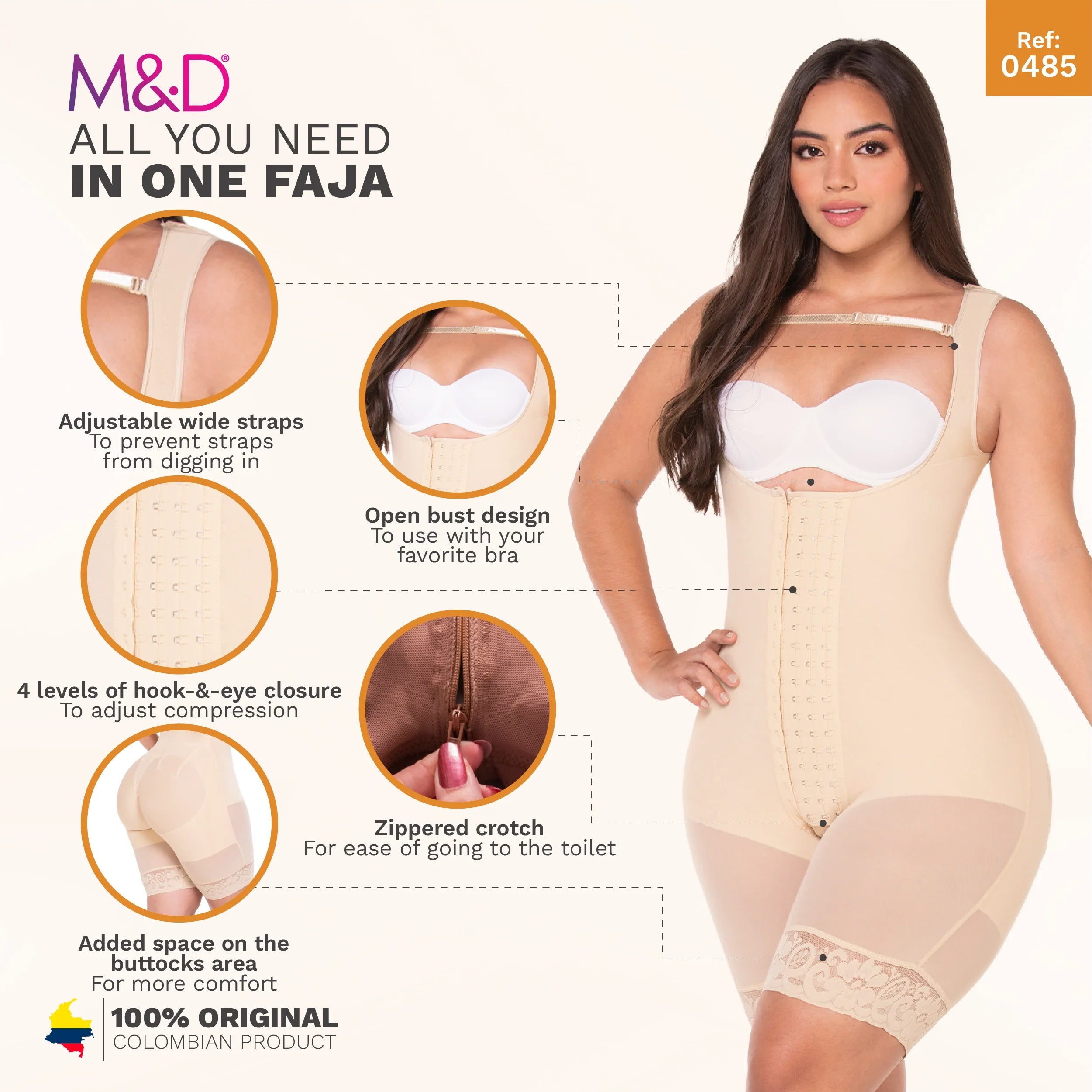 Colombian Open-Bust Faja | Fajas MyD MYD0485