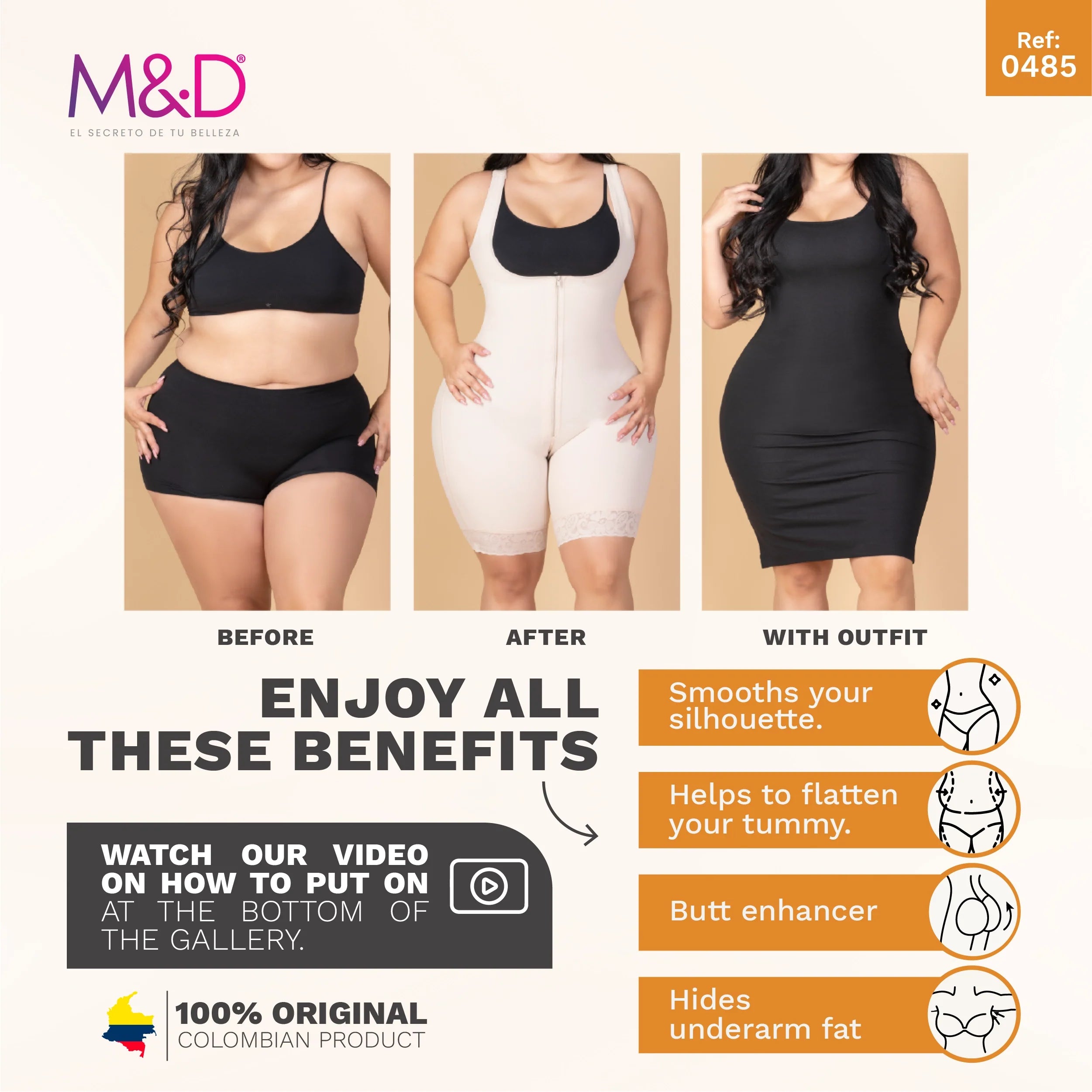 Colombian Open-Bust Faja | Fajas MyD MYD0485