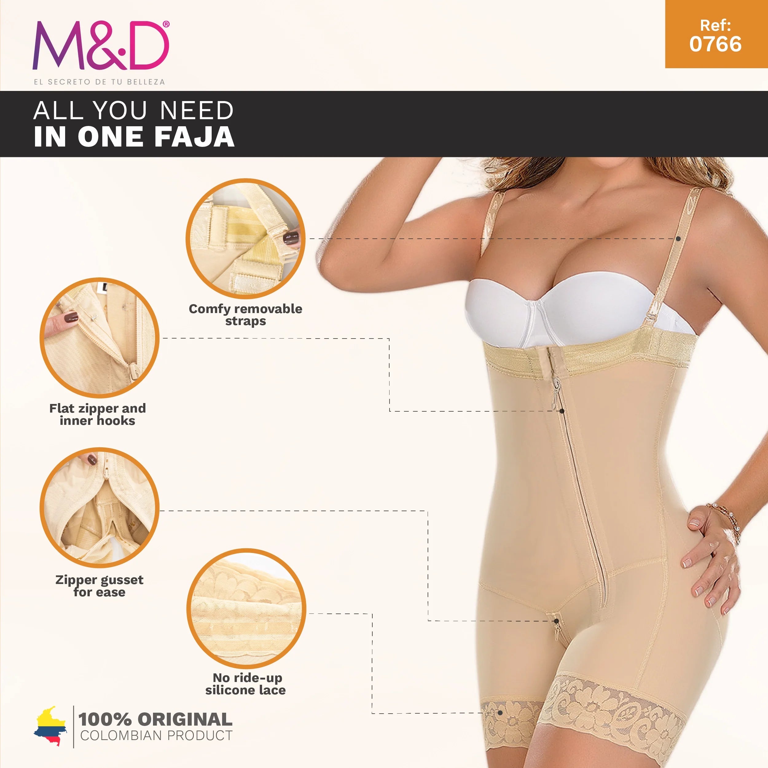 Short-Length Shaper – Postpartum Shapewear | Fajas MyD MYD0766