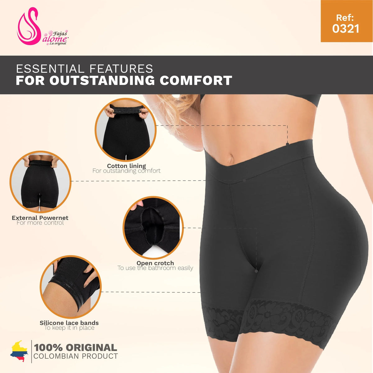 Colombian Control Shorts | Fajas Salome 321