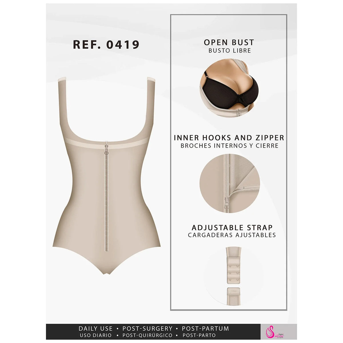 Open-Bust Body Shaper | Fajas Salome 419