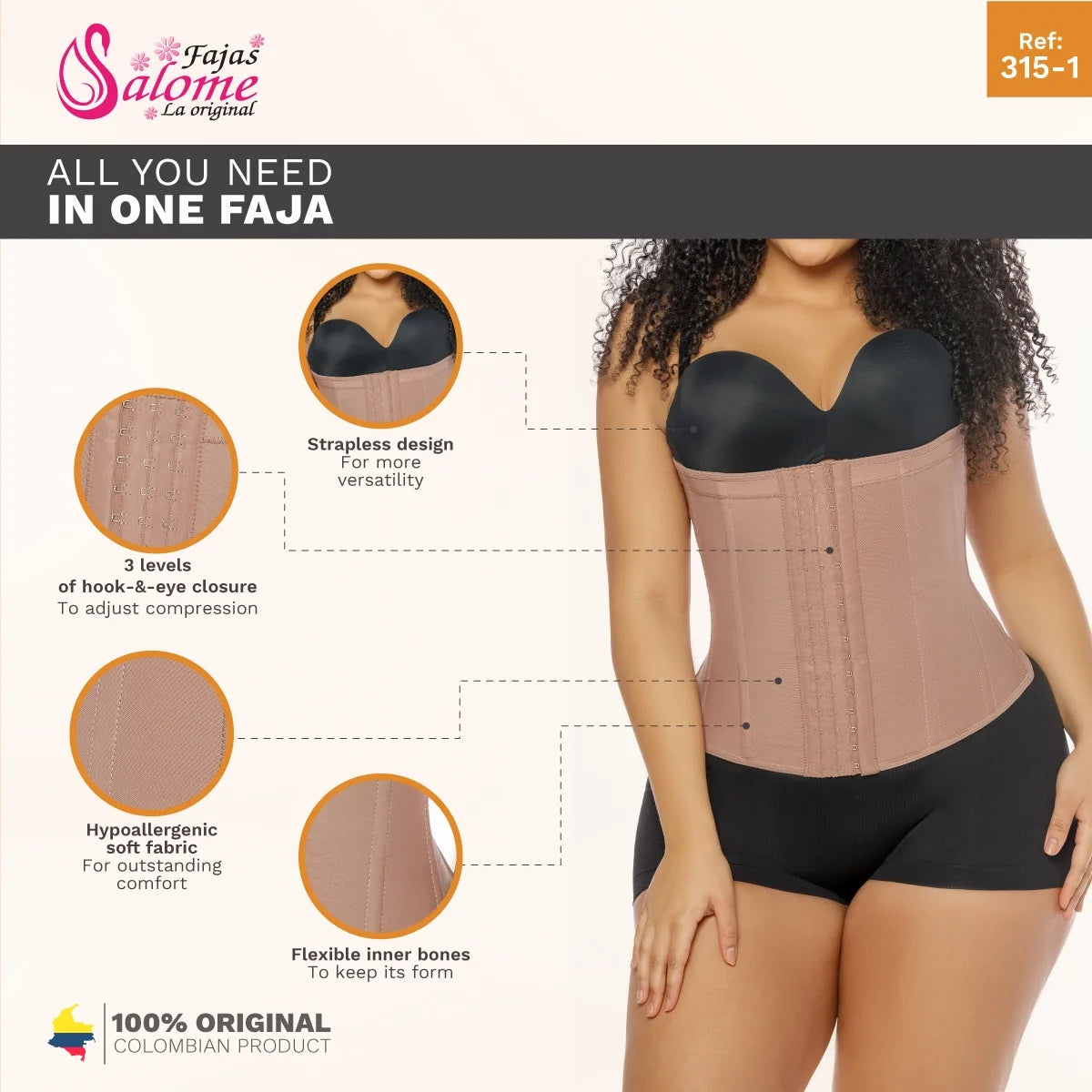 Colombian Waist Cincher | Fajas Salome 3151CCB