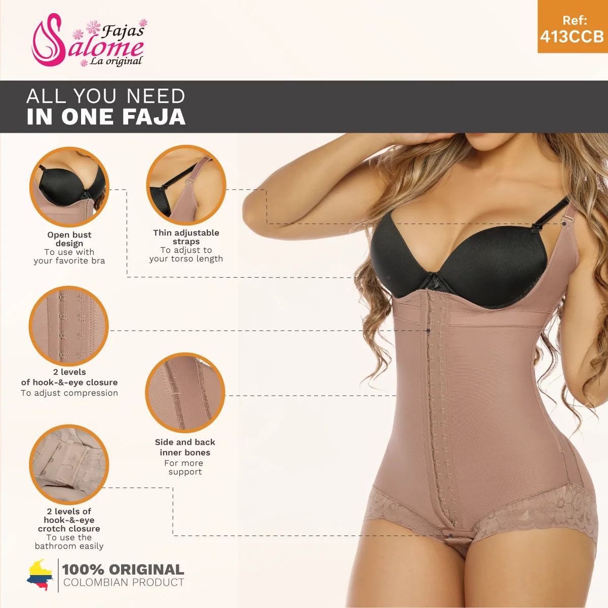 Colombian Open-Bust Faja | Fajas Salome 413CCB