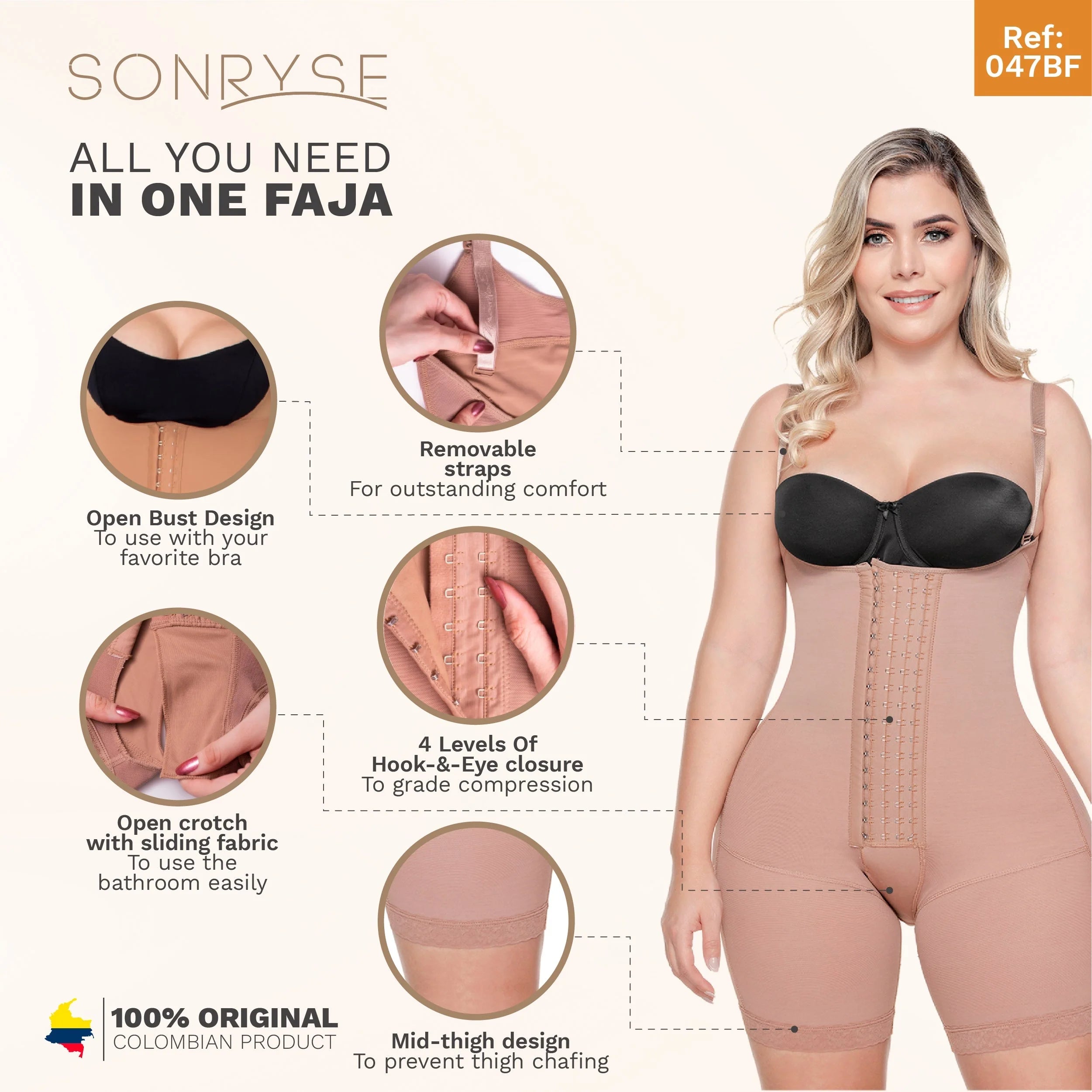 Daily Use - Glute Enhancing & Tummy Control Bodysuit SON-047 | Sonryse