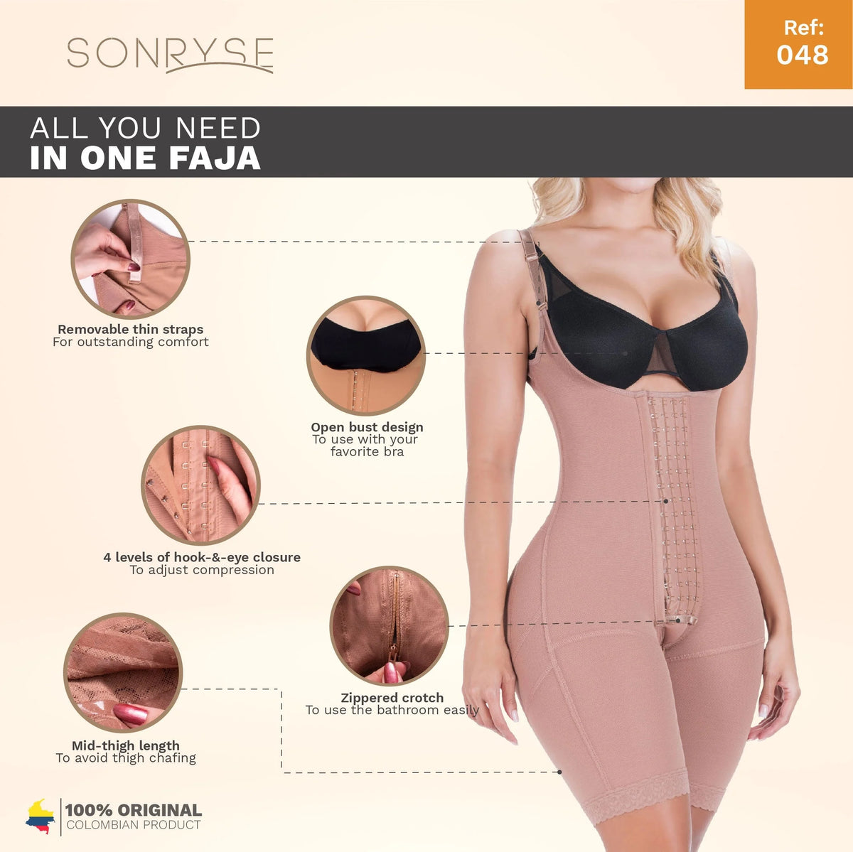 Post-Surgery BBL Shapewear: Perfect Tummy Control and Butt Enhancement Faja SON-048 | Sonryse
