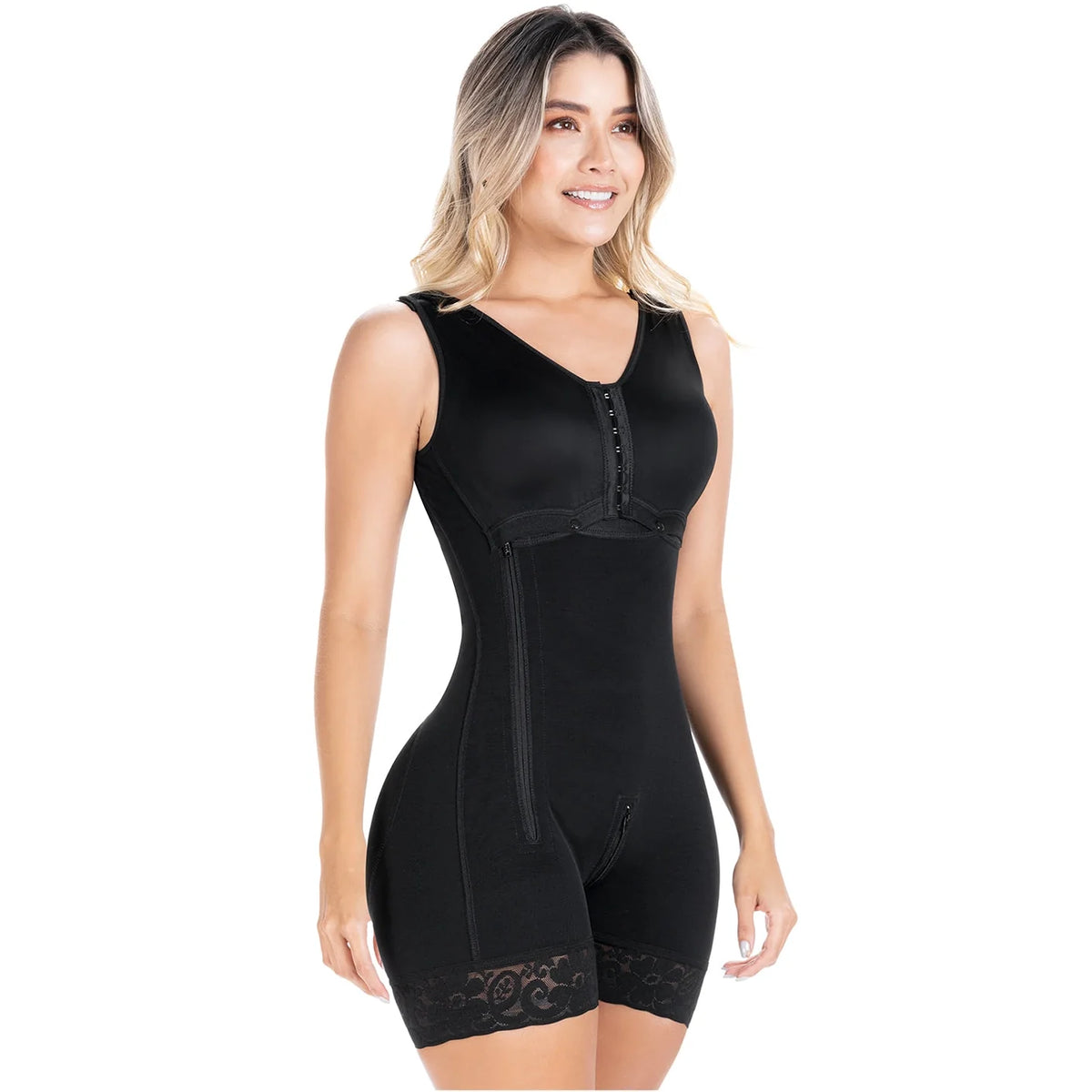 Postpartum Natural Birth Faja partially removable built-in bra Zippered crotch | Stage 2 | Sonryse