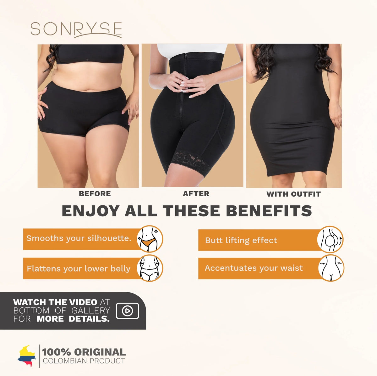 Daily Use Shapewear Shorts: Lift & Define SON-073 | Sonryse