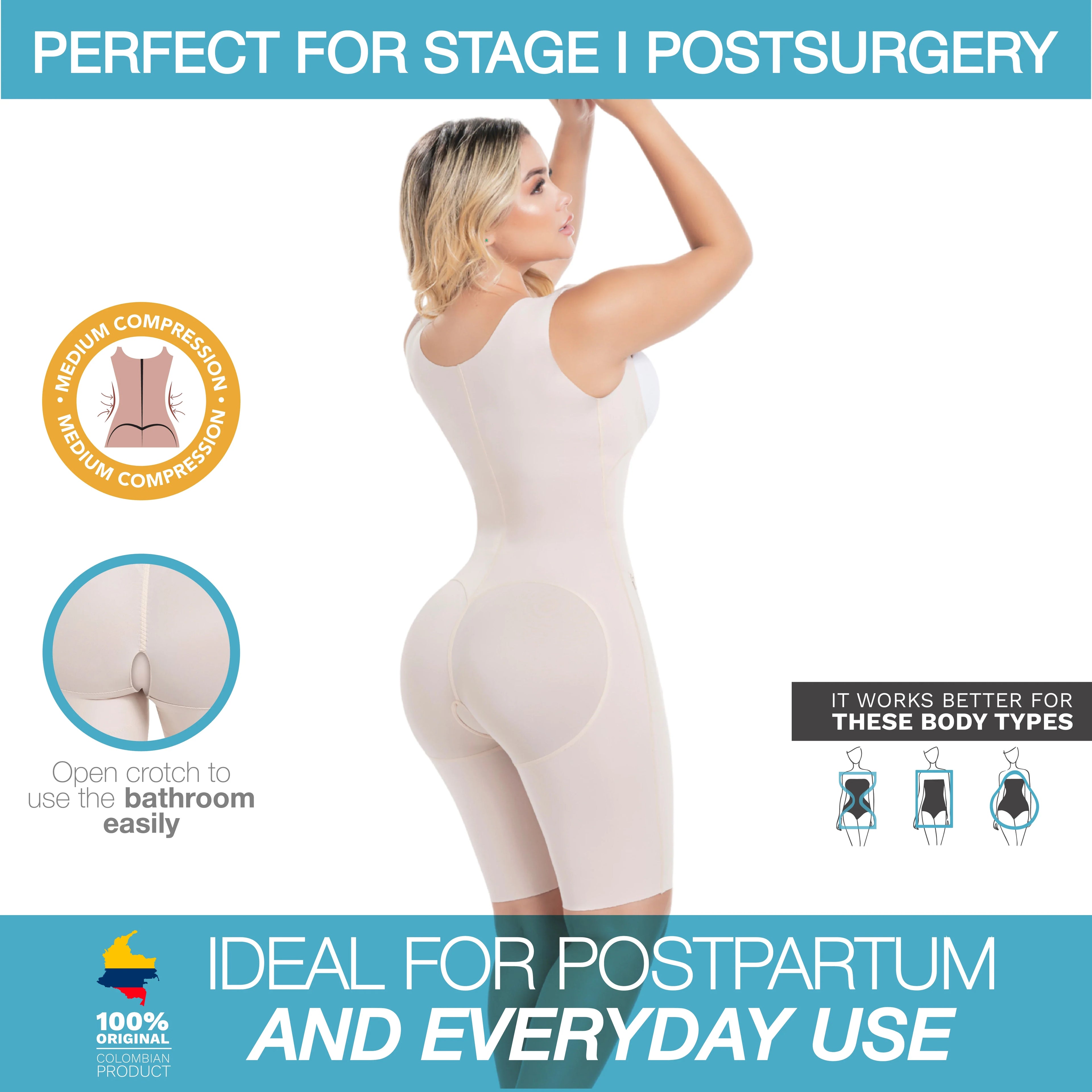 Post Surgery Compression Garment Stage 1 BBL Colombian Fajas Sonryse 214BF