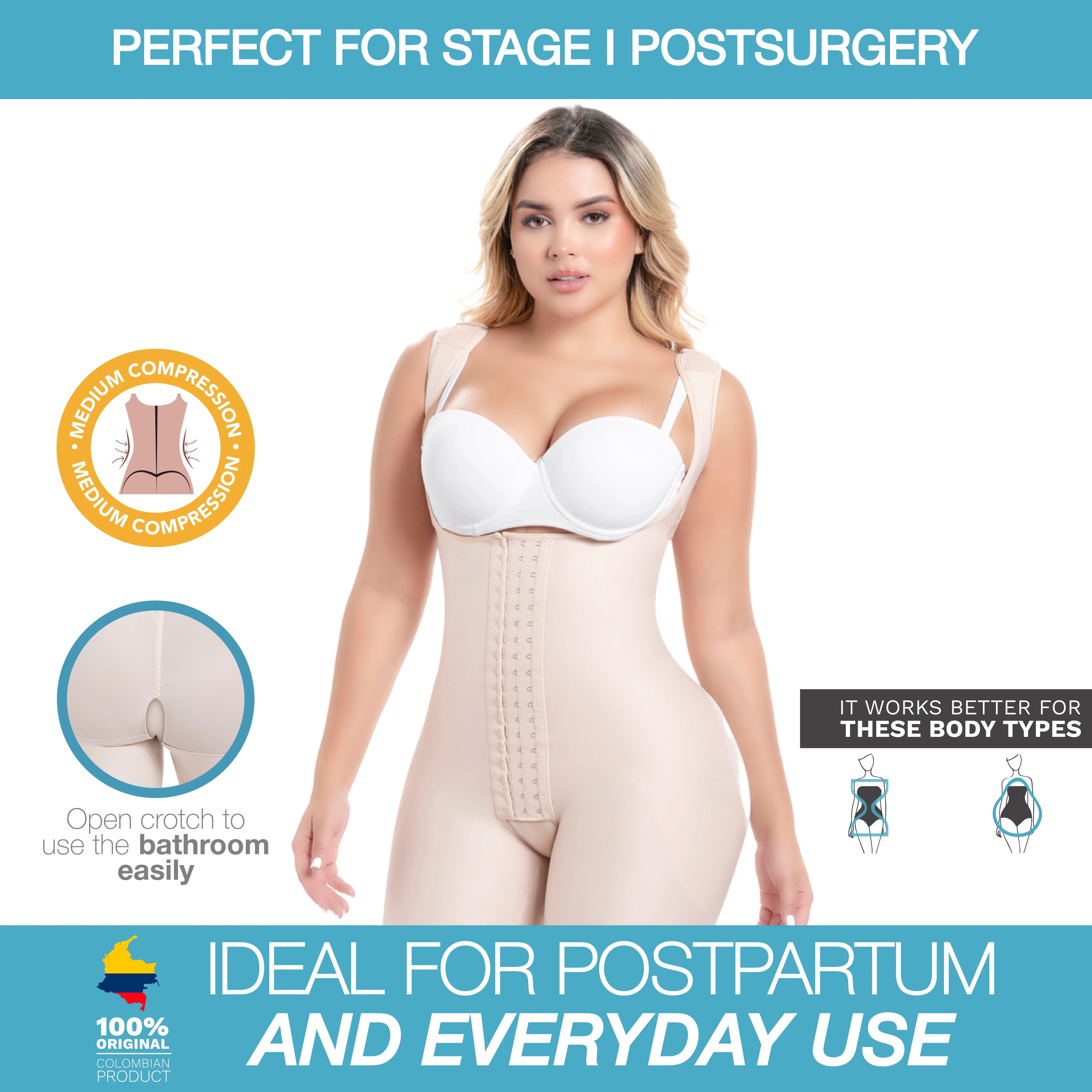 Post Surgery BBL Lipo 360 Stage 1 Colombian Fajas Sonryse M215BF