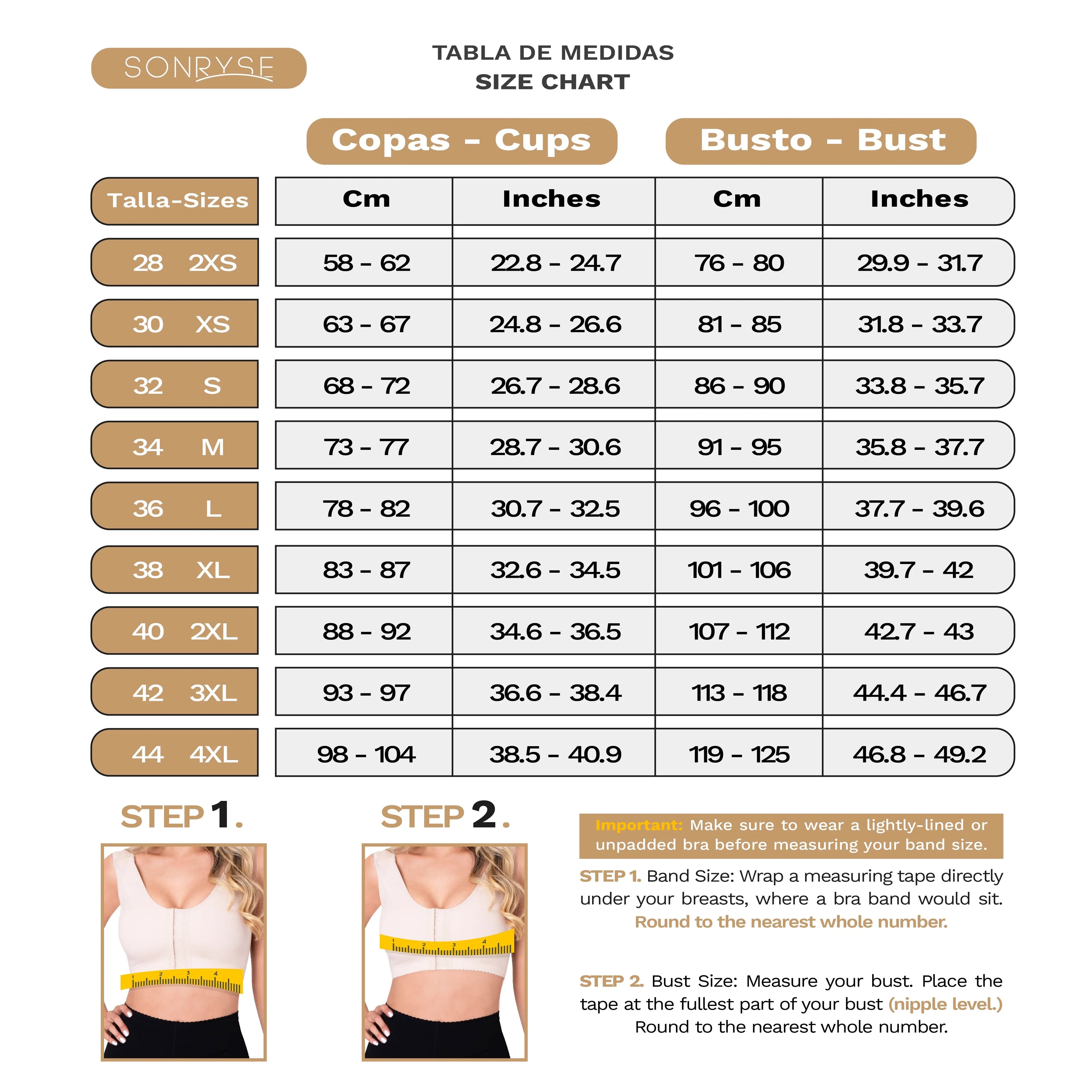 Post-Surgery Compression Bra 2 levels of hook-and-eye closure Sonryse 065BF